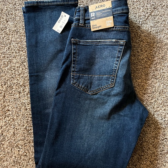 Boys/Men’s Aero Real Original Denim, Slim Straight 29W 30L, Dark Wash - Picture 2 of 3